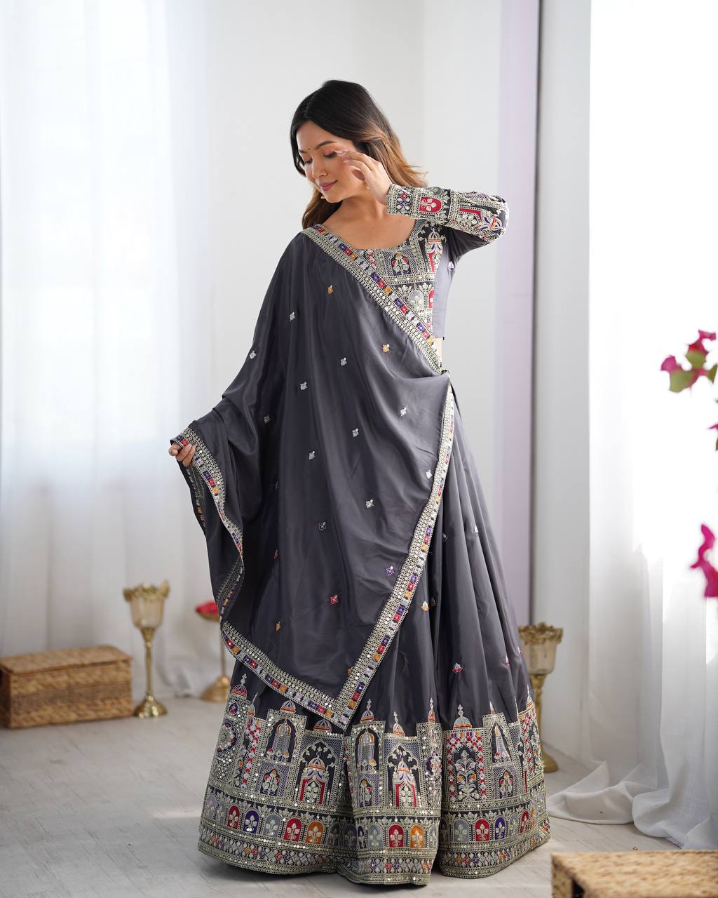 Nargis Fab Premium Quality Heavy Traditional Black Lehenga Choli NF-5007