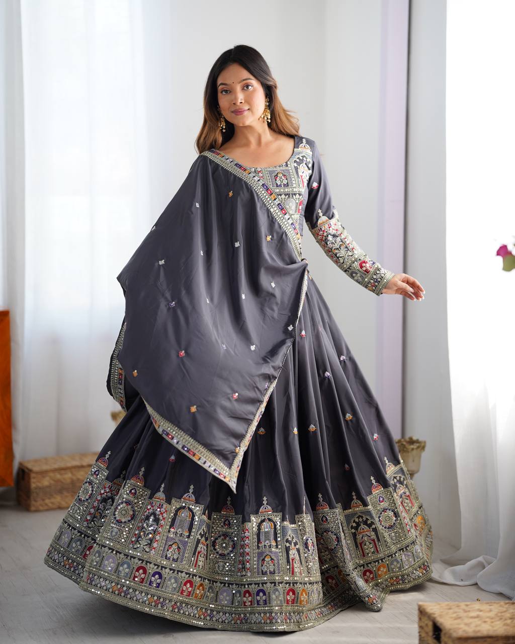 Nargis Fab Premium Quality Heavy Traditional Black Lehenga Choli NF-5007