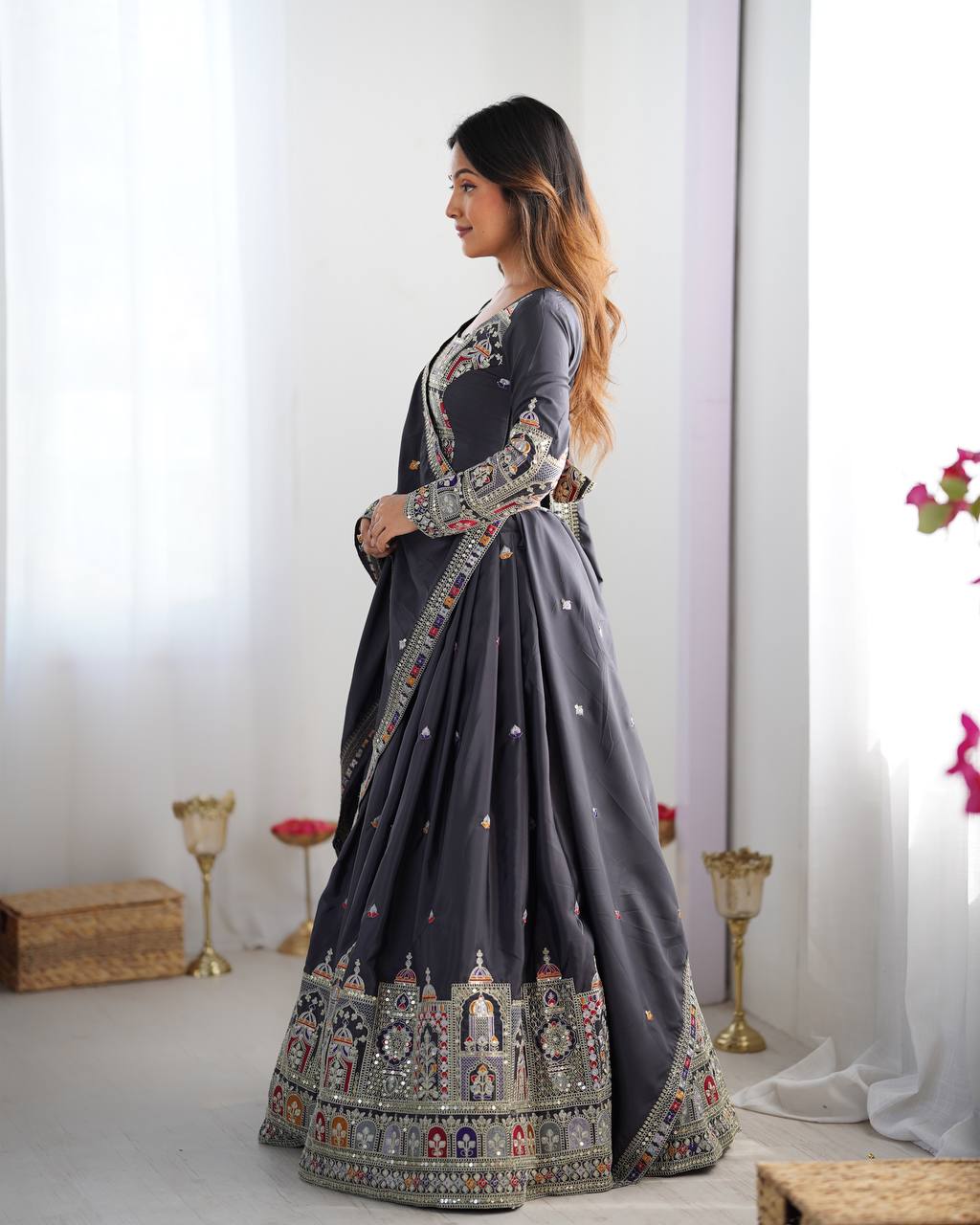 Nargis Fab Premium Quality Heavy Traditional Black Lehenga Choli NF-5007
