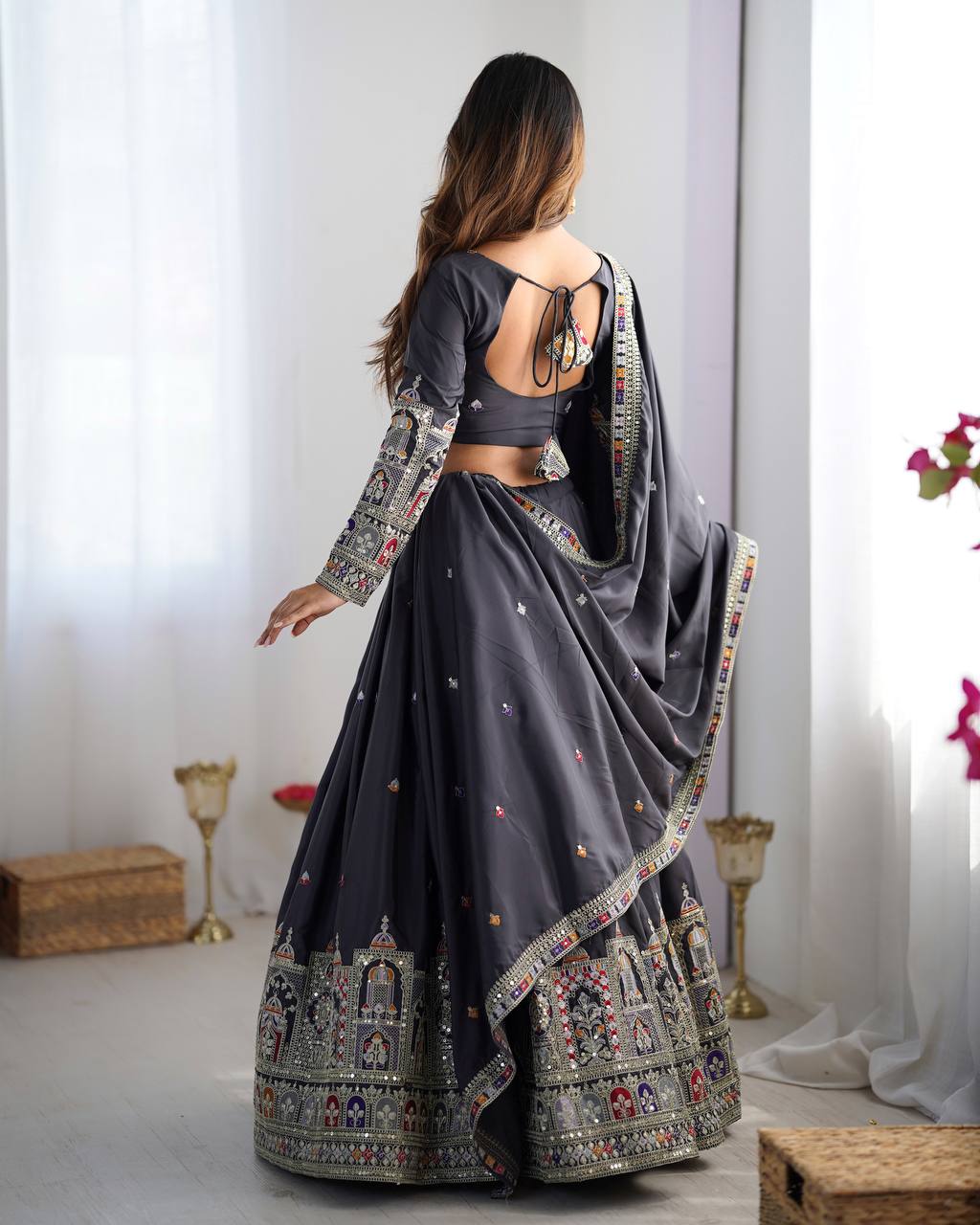 Nargis Fab Premium Quality Heavy Traditional Black Lehenga Choli NF-5007