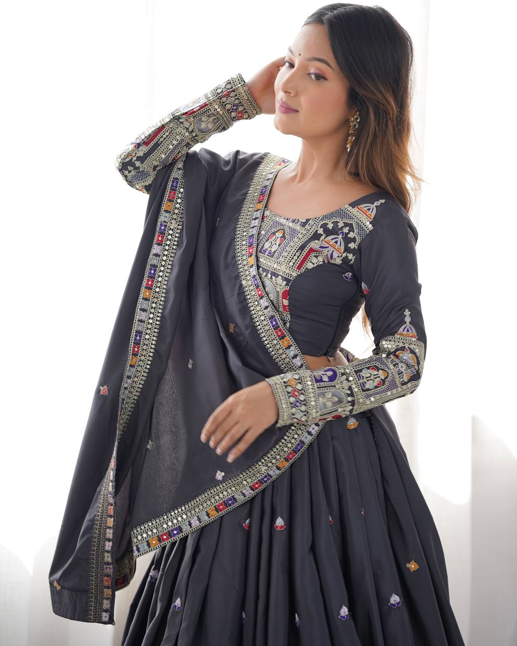 Nargis Fab Premium Quality Heavy Traditional Black Lehenga Choli NF-5007