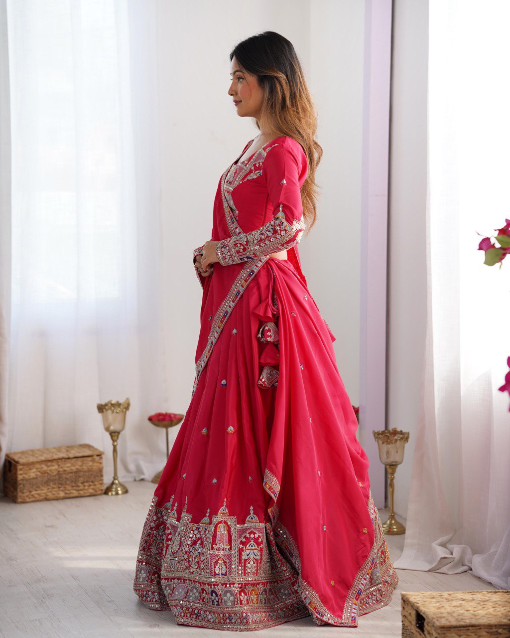 Nargis Fab Premium Quality Heavy Traditional Pink Lehenga Choli NF-5008
