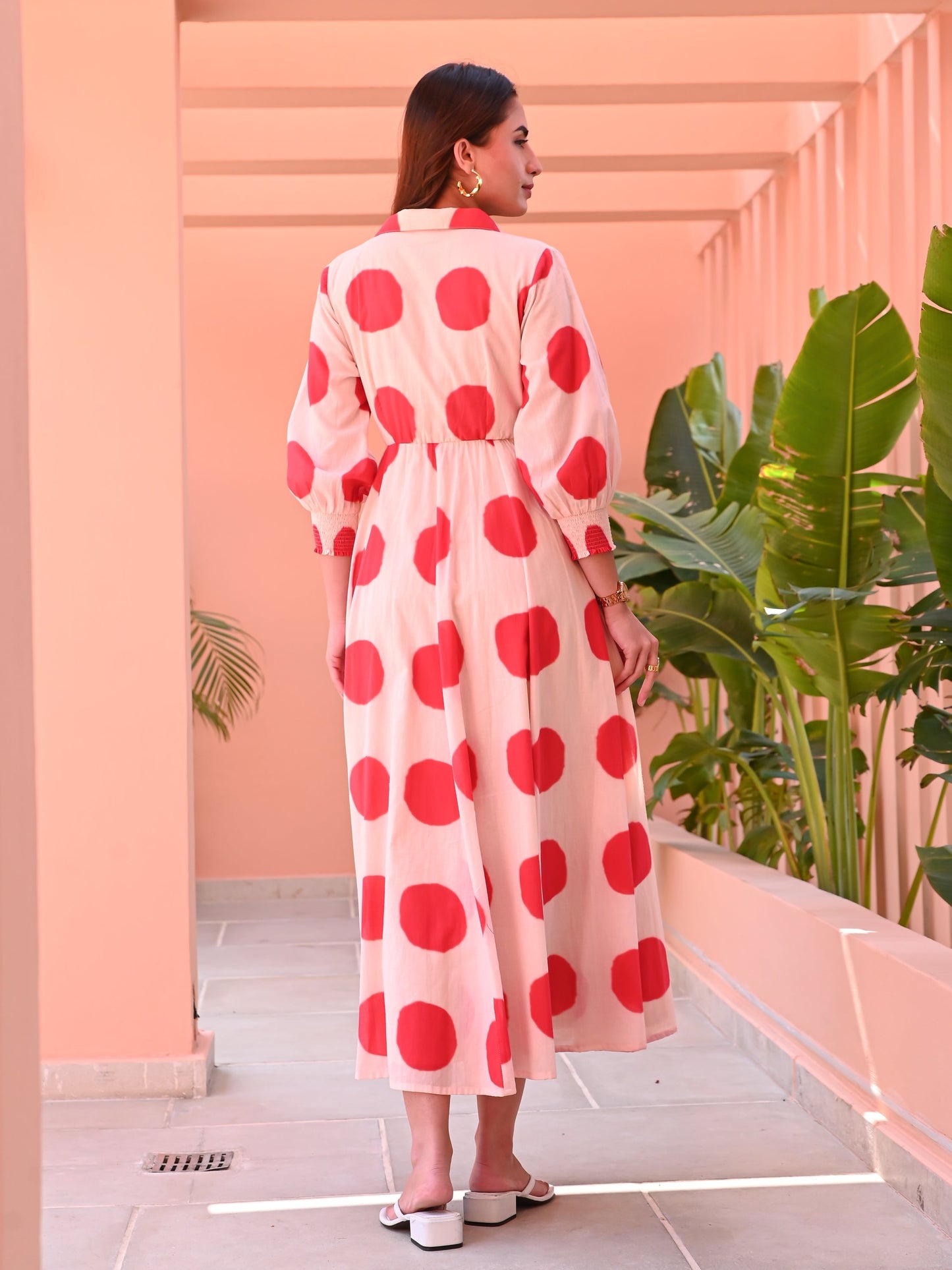 Classic Polka Wrap Dress - 015
