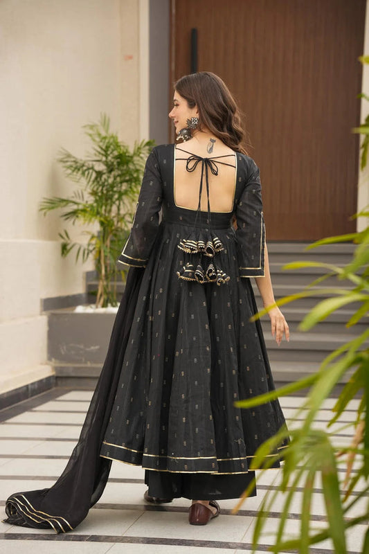 NARGIS ISHANI BLACK ANARKALI SUIT SET
