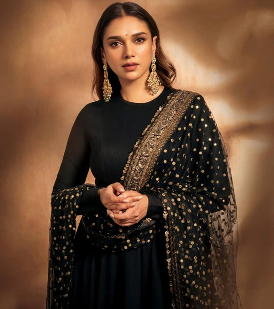 Nargish Premium New Black Color Anarkali Suit Set