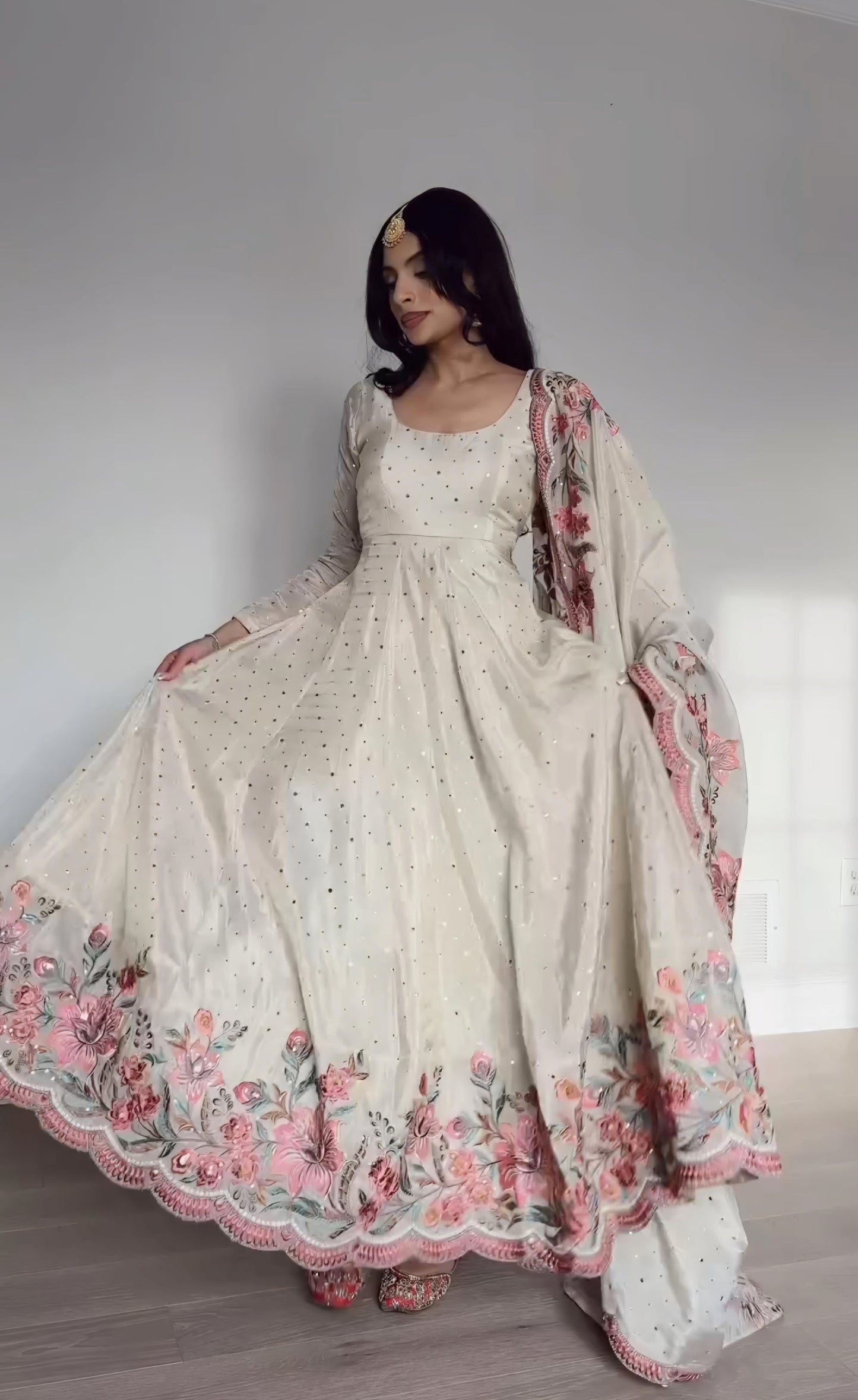 Nargish Heavy Pure Vichitra Silk Gown