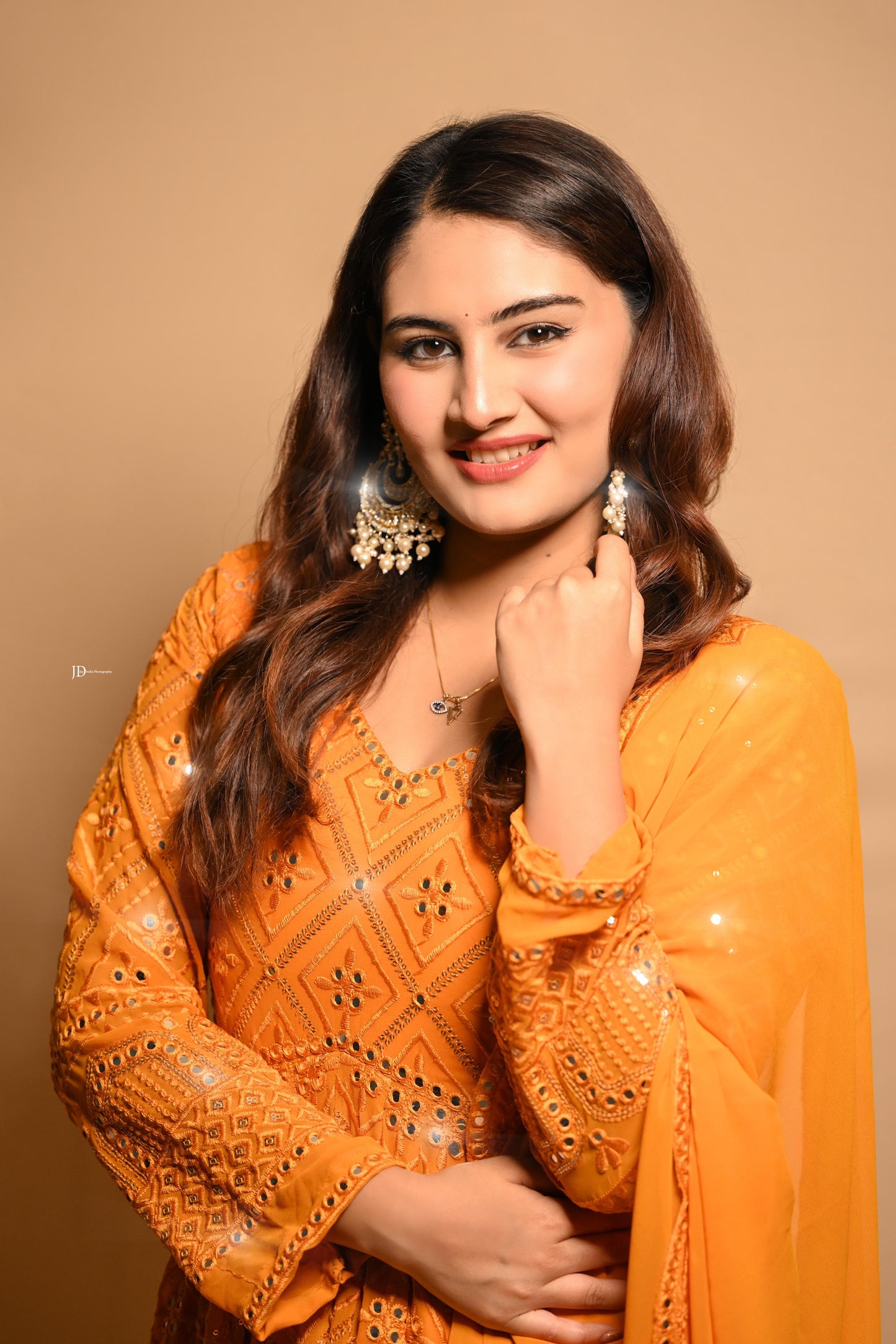 Vedika's Premium Quality Mustard Color Anarkali Suit Set