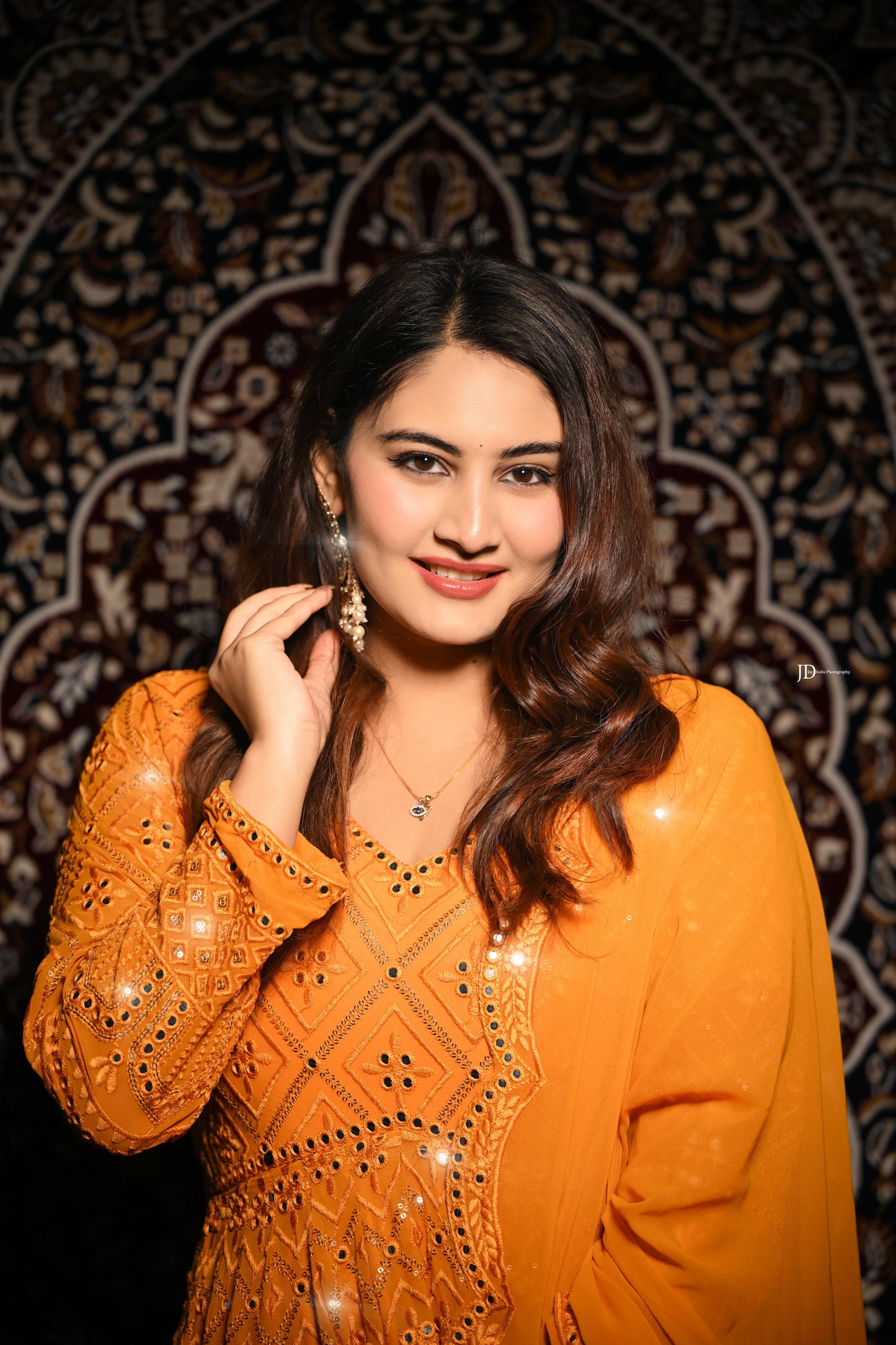 Vedika's Premium Quality Mustard Color Anarkali Suit Set