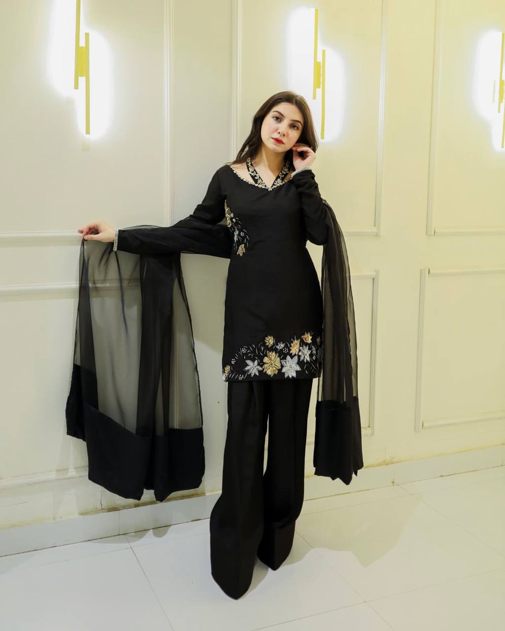 Elegant Natural Crepe Silk Suit Set – Designer Fully Stitched Ensemble RSN-856