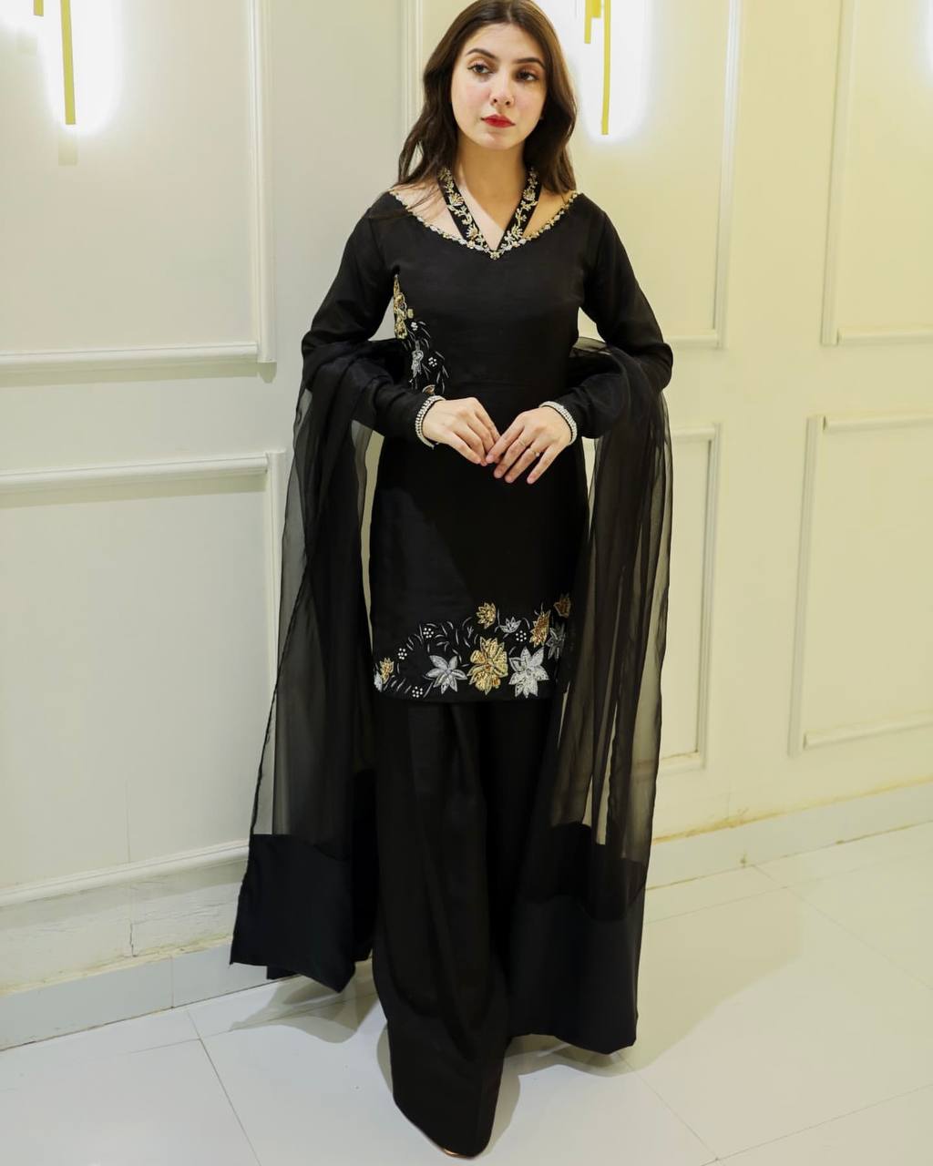 Elegant Natural Crepe Silk Suit Set – Designer Fully Stitched Ensemble RSN-856