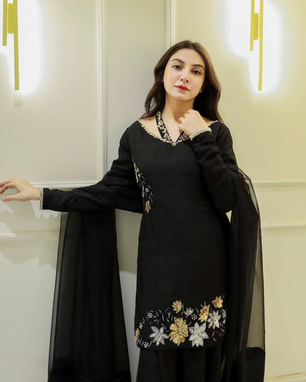 Elegant Natural Crepe Silk Suit Set – Designer Fully Stitched Ensemble RSN-856