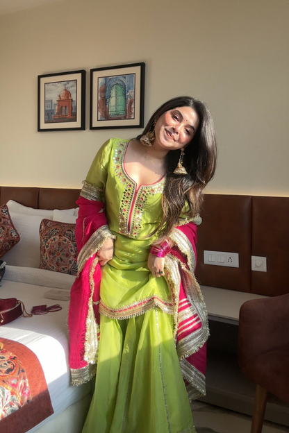 Somya Neon New Perot Color Sharara Suit Set