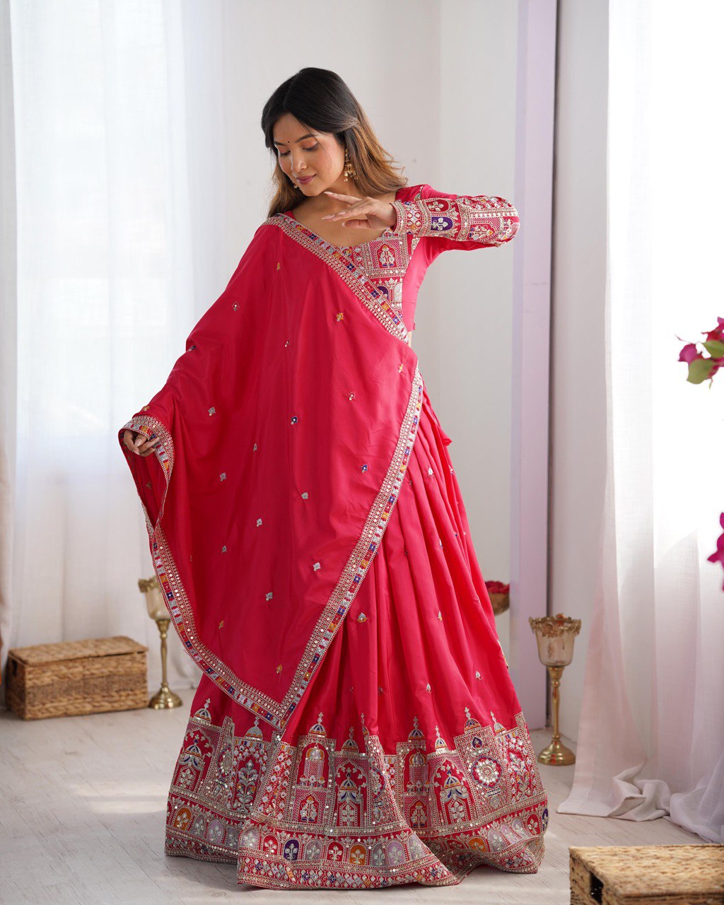 Nargis Fab Premium Quality Heavy Traditional Pink Lehenga Choli NF-5008