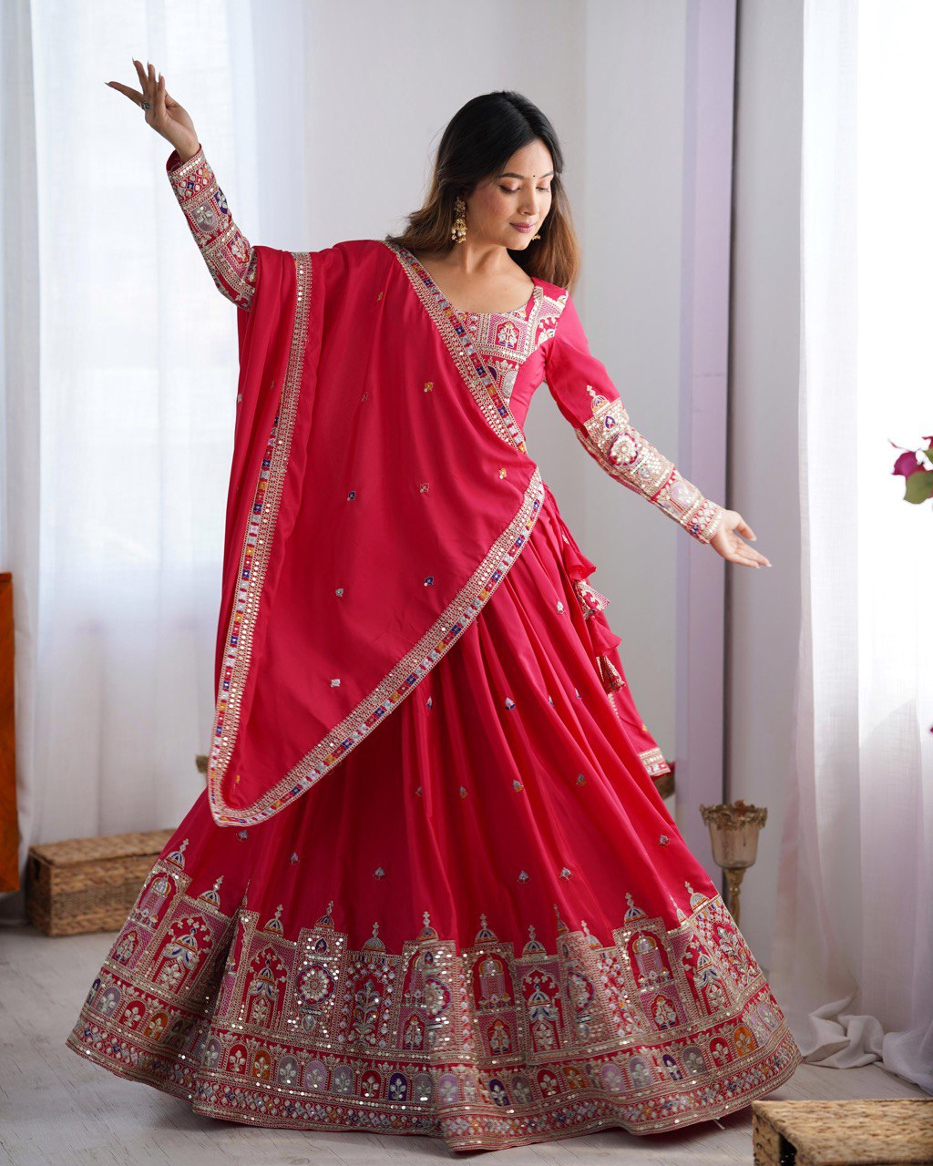 Nargis Fab Premium Quality Heavy Traditional Pink Lehenga Choli NF-5008