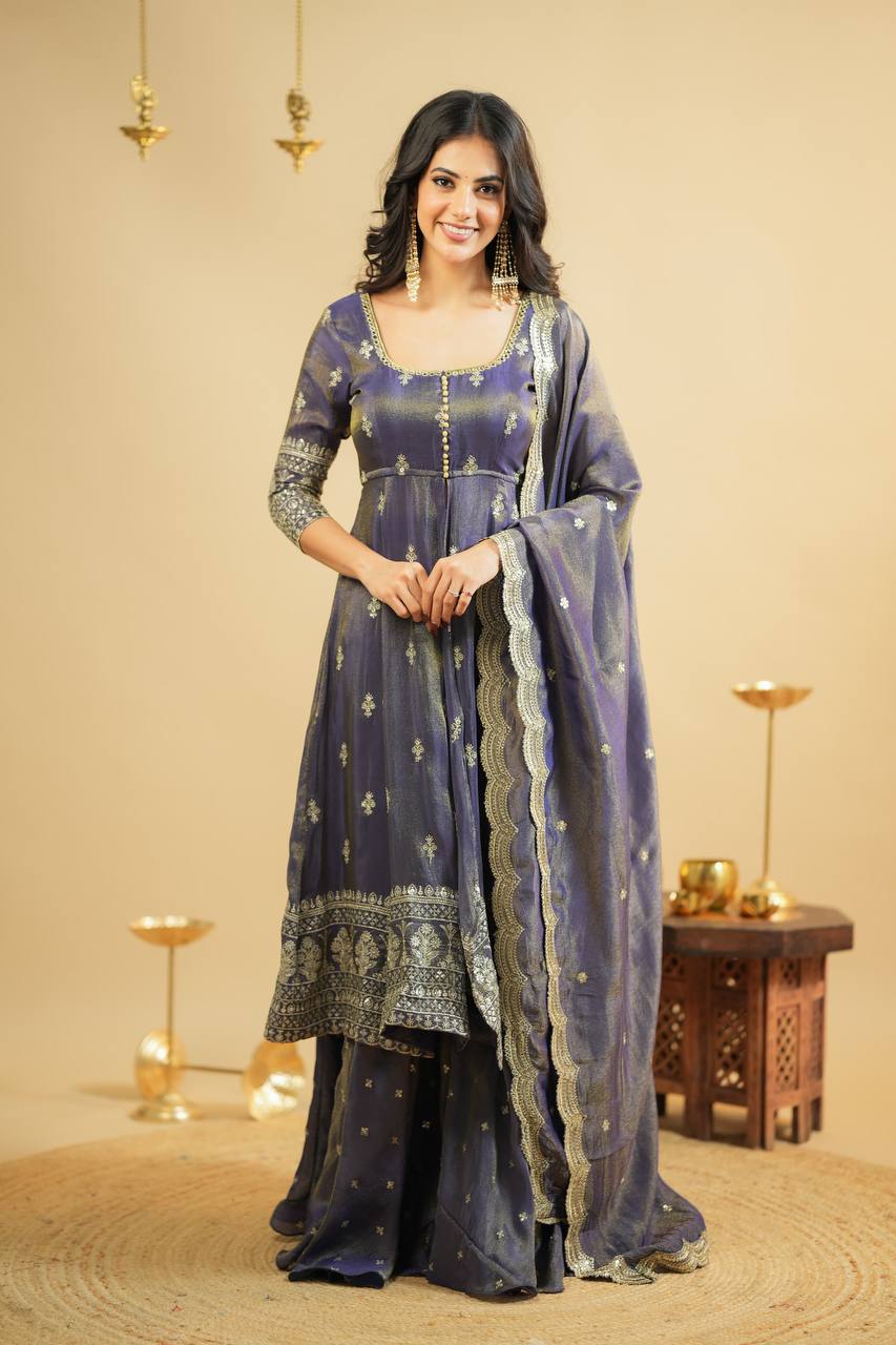 Luxury Designer Anarkali Suit with Thread and Sequin Embroidery – Made for Deserving Women