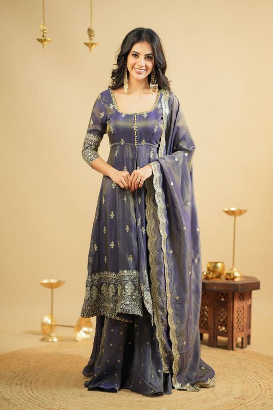 Luxury Designer Anarkali Suit with Thread and Sequin Embroidery – Made for Deserving Women