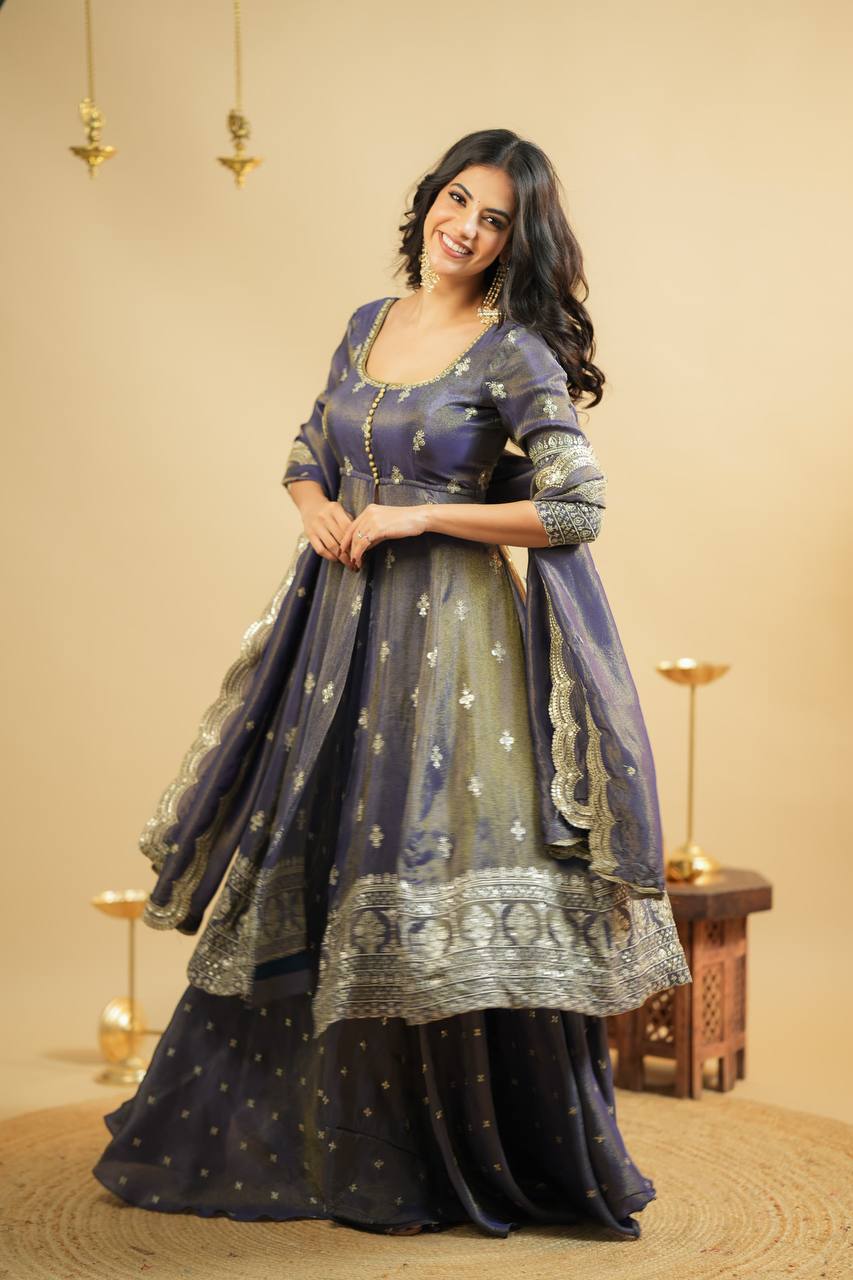 Luxury Designer Anarkali Suit with Thread and Sequin Embroidery – Made for Deserving Women