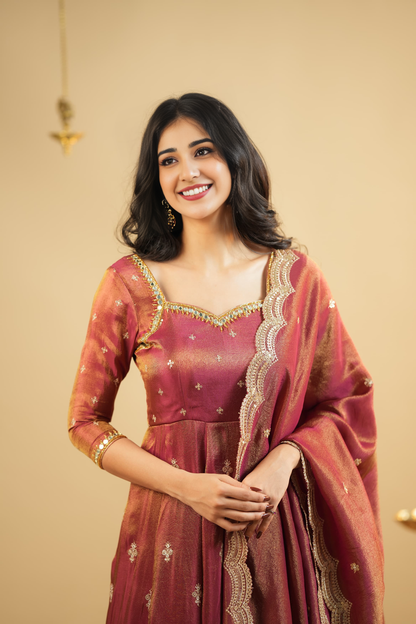 Nargish Cosmo Slit Anarkali Premium Suit Set
