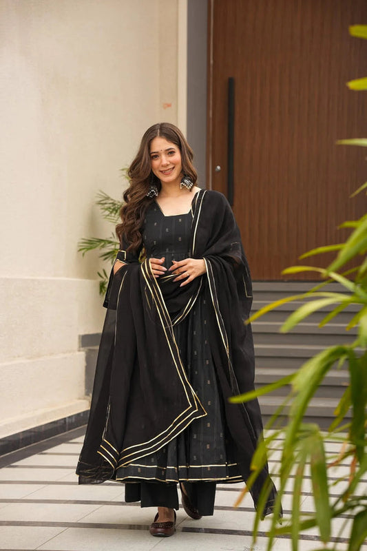 NARGIS ISHANI BLACK ANARKALI SUIT SET