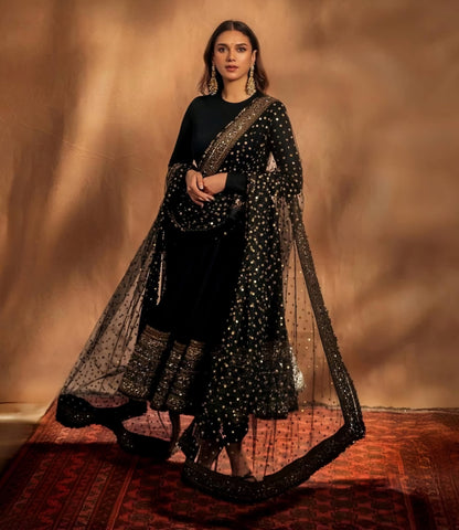Nargish Premium New Black Color Anarkali Suit Set
