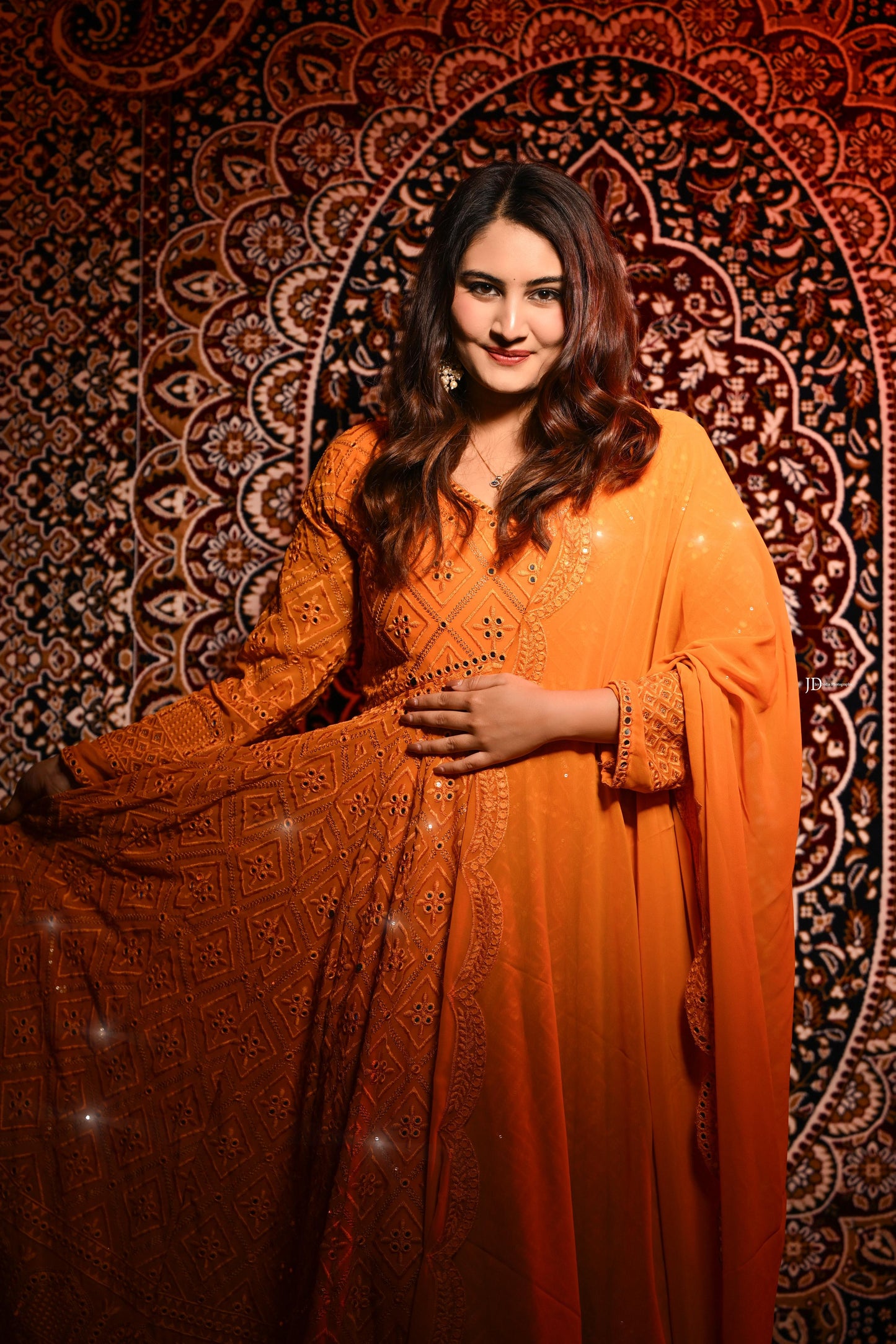 Vedika's Premium Quality Mustard Color Anarkali Suit Set