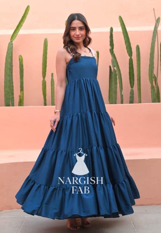 Nebulas Blue Tiered Dress -017