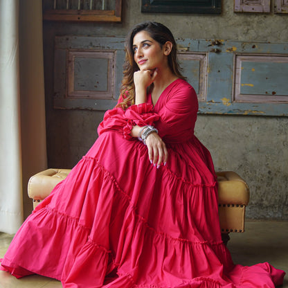 Nargis Amara Belt Cotton Maxi Dress - 011