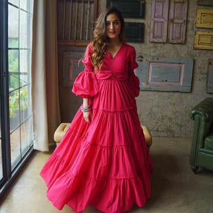 Nargis Amara Belt Cotton Maxi Dress - 011