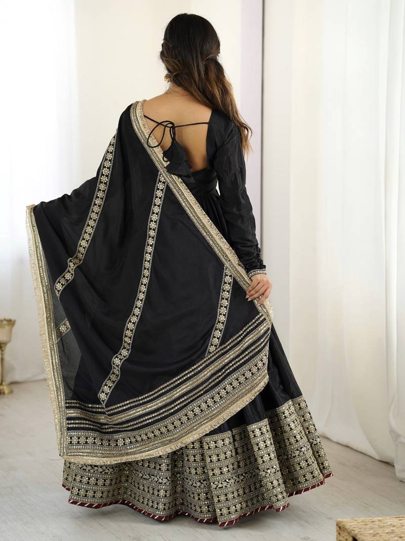 Nargis Fab Black Colored Premium Anarkali Suit Set NF-5001