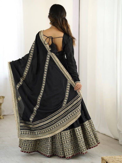 Nargis Fab Black Colored Premium Anarkali Suit Set NF-5001