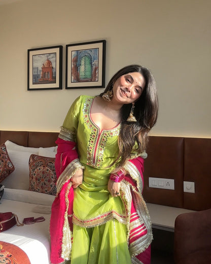 Somya Neon New Perot Color Sharara Suit Set