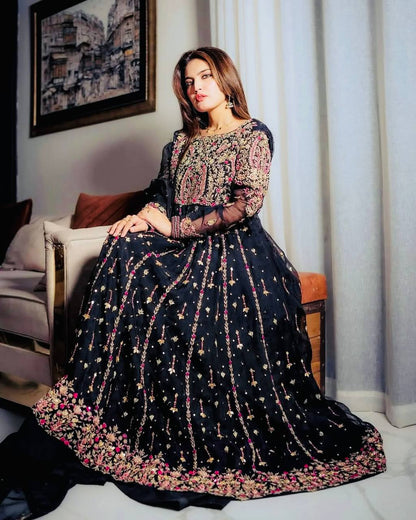 Embroidered Georgette Gown – Heavy Thread & Sequin Work  KFZ-9013