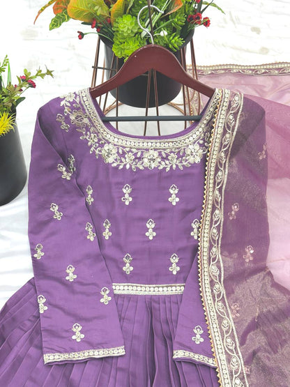Embroidered Anarkali Suit with Dupatta KFZ-414