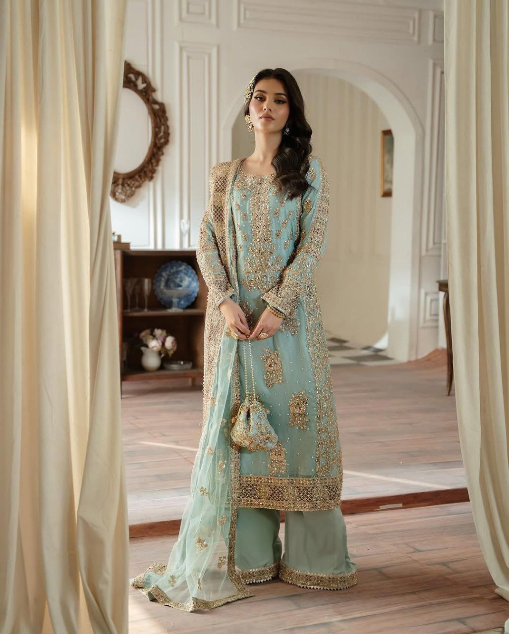 Designer Partywear Top Sharara & Dupatta Set KFZ-5050