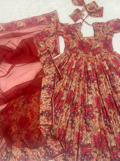 Red Color Long Gown For women Anarkali Suit Set KF-G41