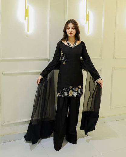 Elegant Natural Crepe Silk Suit Set – Designer Fully Stitched Ensemble RSN-856