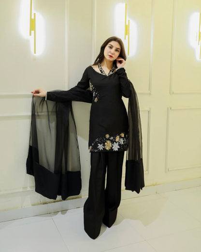 Elegant Natural Crepe Silk Suit Set – Designer Fully Stitched Ensemble RSN-856
