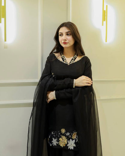 Elegant Natural Crepe Silk Suit Set – Designer Fully Stitched Ensemble RSN-856