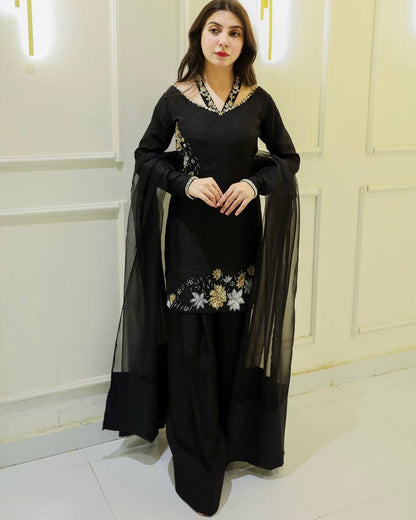 Elegant Natural Crepe Silk Suit Set – Designer Fully Stitched Ensemble RSN-856
