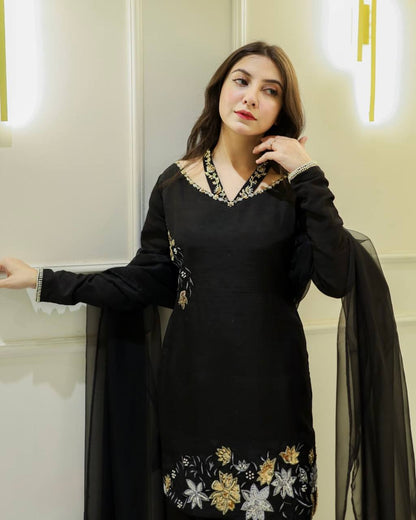 Elegant Natural Crepe Silk Suit Set – Designer Fully Stitched Ensemble RSN-856