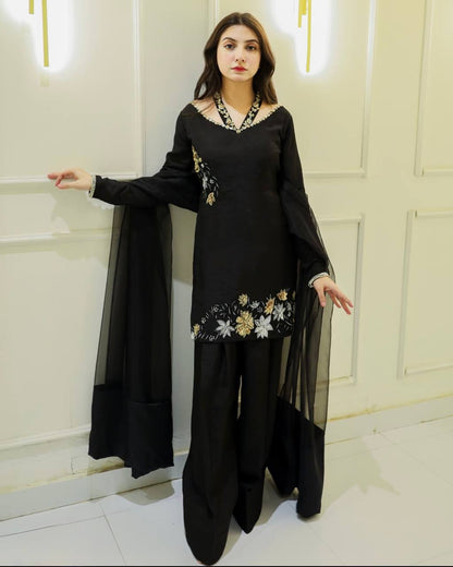 Elegant Natural Crepe Silk Suit Set – Designer Fully Stitched Ensemble RSN-856