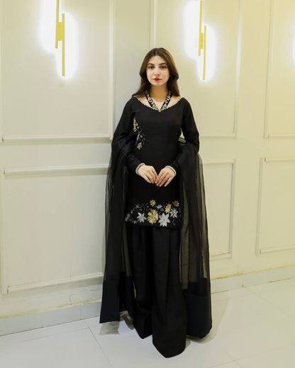Elegant Natural Crepe Silk Suit Set – Designer Fully Stitched Ensemble RSN-856