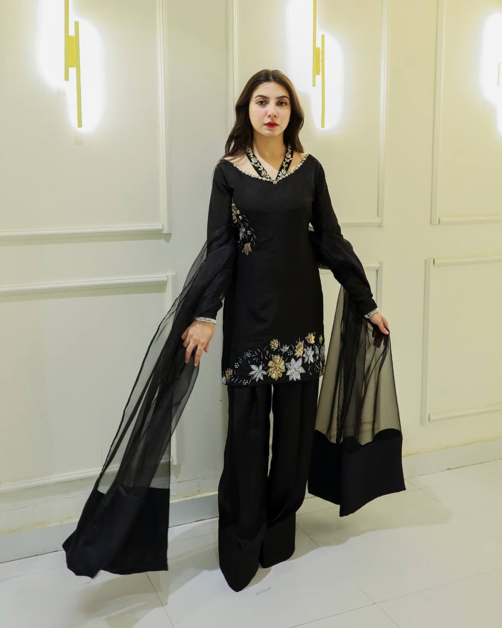 Elegant Natural Crepe Silk Suit Set – Designer Fully Stitched Ensemble RSN-856