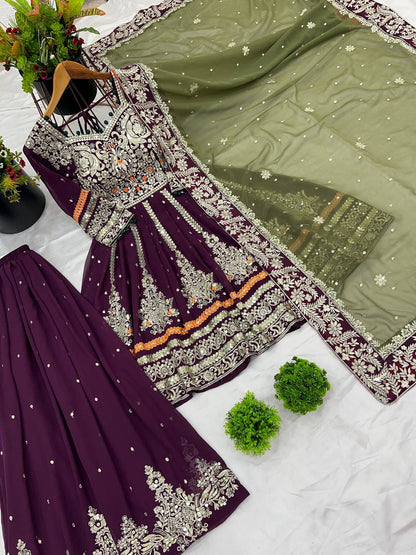 Embroidered Georgette Sharara Set KFNS-841
