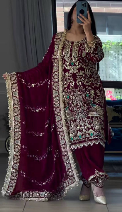New Heavy Embroidered Dhoti Salwar Set for Women – Party Wear Designer Ethnic Outfit